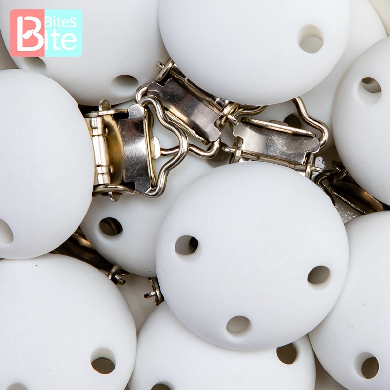 Bite Bites 4pcs Baby Pacifier Clip Three Holes Leopard Marble Round Silicone Holder Clip Infant Nipple Clasps Baby Product